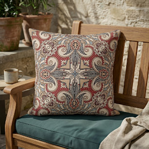 Marokkaans mediterrane boho-tegelkunstpatroon buitenkussen