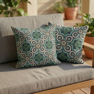 Marokkaans Mediterrane Boho Tegelmotief Buitenkussen