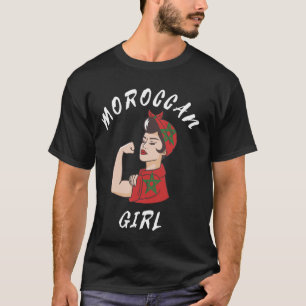Marokkaans meisje Sterk Trots Marokko Vlag Noord-A T-shirt