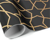 Marokkaans Modern Goud Zwart Mediterraan Decoupage Cadeaupapier (Rol Hoek)