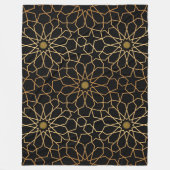 Marokkaans modern goud zwart mediterraan patroon fleece deken (Voorkant)