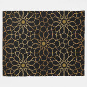 Marokkaans modern goud zwart mediterraan patroon fleece deken (Voorkant (Horizontaal))