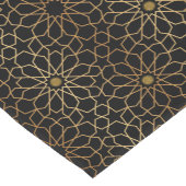 Marokkaans modern goud zwart mediterraan patroon korte tafelloper (Hoek)