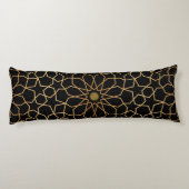 Marokkaans modern goud zwart mediterraan patroon lichaamskussen (Achterkant)
