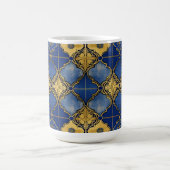 Marokkaans Moorstalig Elegant Blauw en Goud Patroo Koffiemok (Center)