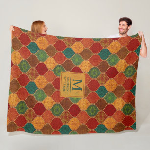 Marokkaans Mozaïek Geometrisch Naadloos Azteeks Pa Fleece Deken