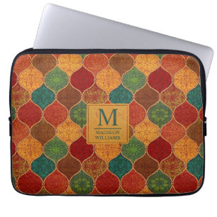 Marokkaans Mozaïek Geometrisch Naadloos Azteeks Pa Laptop Sleeve