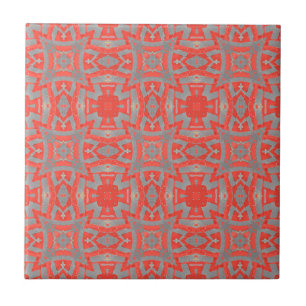 Marokkaans mozaïek geometrisch patroon rood grijs tegeltje