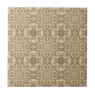 Marokkaans mozaïek geometrisch patroon sepia beige tegeltje