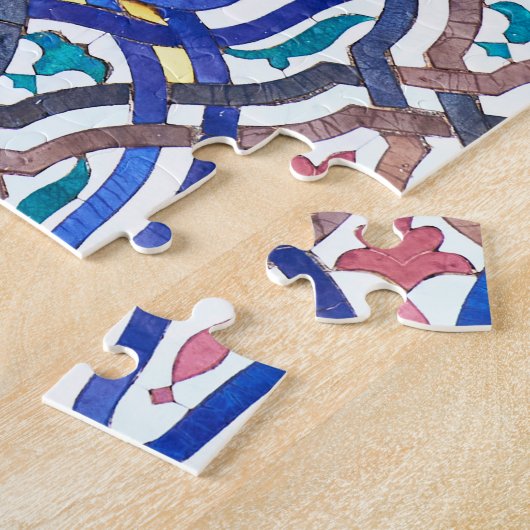 Marokkaans mozaïek: kleurrijk traditioneel ontwerp legpuzzel (Zijkant)