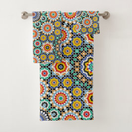Marokkaans Mozaïek Traditioneel Boho Patroon Bad Handdoek