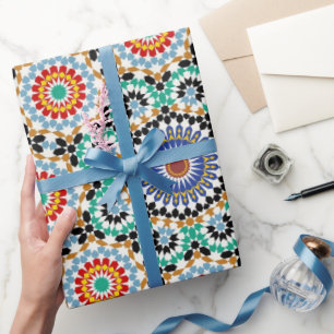 Marokkaans Mozaïek Traditioneel Boho Patroon Cadeaupapier