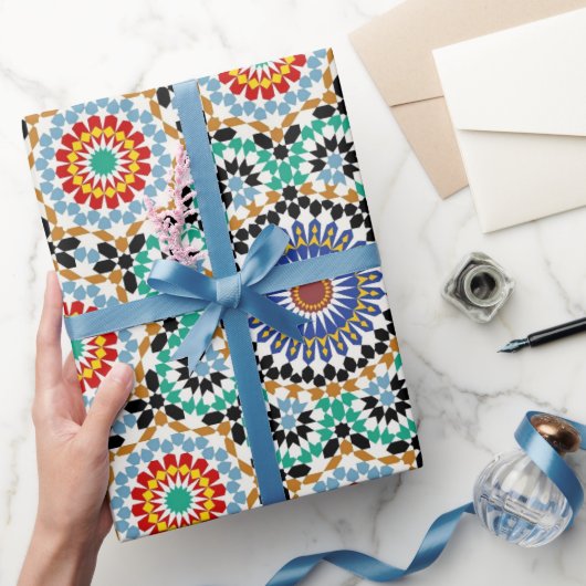 Marokkaans Mozaïek Traditioneel Boho Patroon Cadeaupapier (Geschenken)