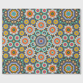 Marokkaans Mozaïek Traditioneel Boho Patroon Cadeaupapier (Vlak)