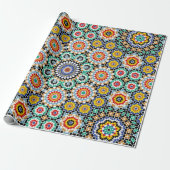 Marokkaans Mozaïek Traditioneel Boho Patroon Cadeaupapier (Uitgerold)