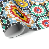 Marokkaans Mozaïek Traditioneel Boho Patroon Cadeaupapier (Rol Hoek)