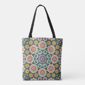 Marokkaans Mozaïek Traditioneel Boho Patroon Tote Bag (Achterkant)