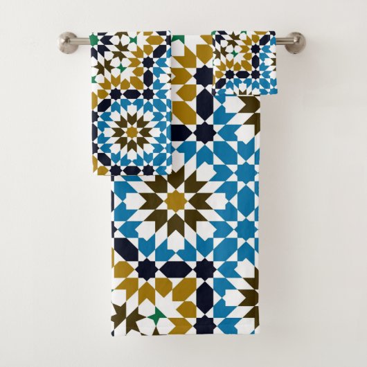 Marokkaans Mozaïek Traditioneel Geometrisch Boho P Bad Handdoek (Insitu)