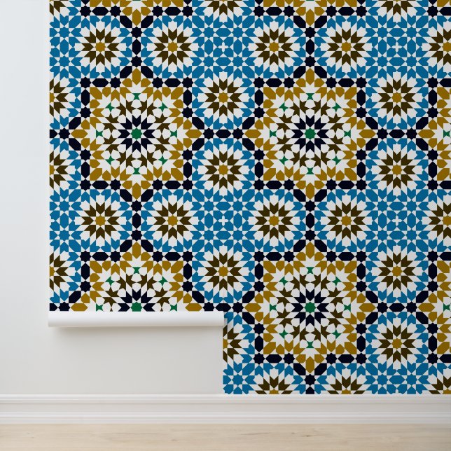 Marokkaans Mozaïek Traditioneel Geometrisch Boho P Behang (Applicatie)