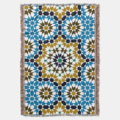 Marokkaans Mozaïek Traditioneel Geometrisch Boho P Deken (Voorkant Verticaal)