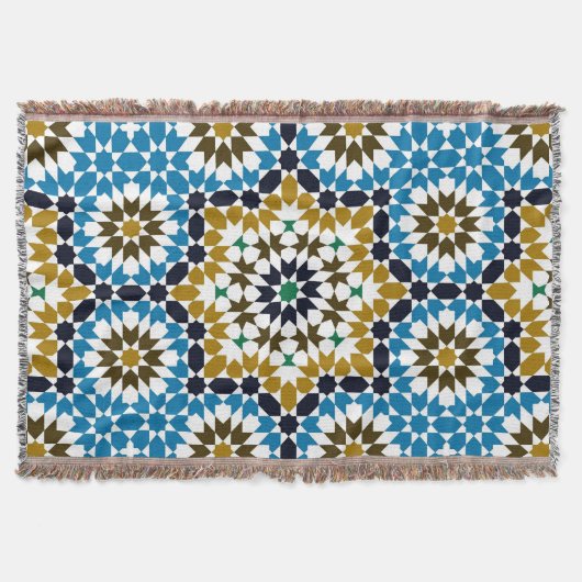 Marokkaans Mozaïek Traditioneel Geometrisch Boho P Deken (Voorkant)