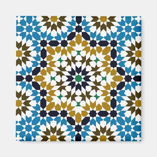Marokkaans Mozaïek Traditioneel Geometrisch Boho P Magneet (Voorkant)