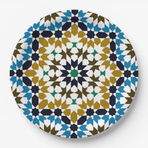 Marokkaans Mozaïek Traditioneel Geometrisch Boho P Papieren Bordje