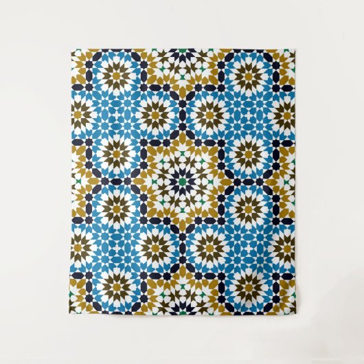 Marokkaans Mozaïek Traditioneel Geometrisch Boho P Wandkleed (Voorkant)