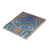 Marokkaans mozaïekblauw, blauwgroen meerkleurig de tegeltje (Zijkant)