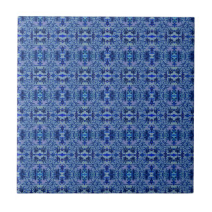 Marokkaans mozaïekblauw geometrisch patroon tegeltje