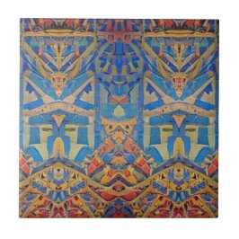 Marokkaans mozaïekblauw rood goud tegeltje