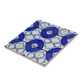 Marokkaans mozaïekblauw wit geometrisch decoratief tegeltje (Zijkant)