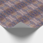 Marokkaans mozaïekgeïnspireerd design blauw beige cadeaupapier (Hoek)