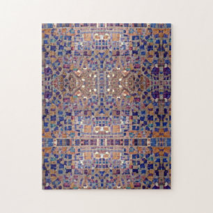 Marokkaans mozaïekgeïnspireerd design blauw beige legpuzzel