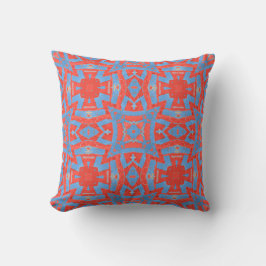Marokkaans mozaïekgeometrisch patroon rood blauw kussen