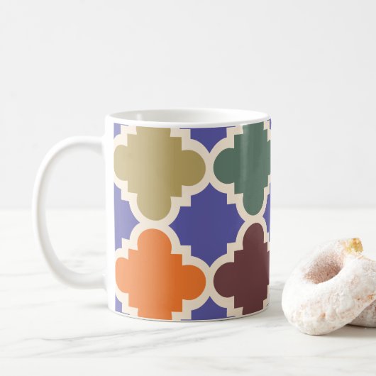 Marokkaans mozaïekpatroon koffiemok (Met donut)
