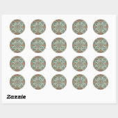 Marokkaans mozaïekpatroon ronde sticker (Vel)