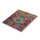 Marokkaans mozaïekrood goud, blauwe geometrisch tegeltje (Zijkant)