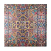 Marokkaans mozaïekrood goud turquoise geometrische