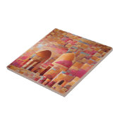 Marokkaans mozaïekroos gouden bogen geometrische k tegeltje (Zijkant)