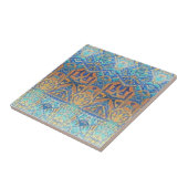 Marokkaans mozaïekzwart multicolor turquoise blauw tegeltje (Zijkant)