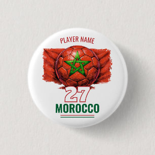 Marokkaans Nationaal Voetbal Vlag Erfgoed Voetbal Ronde Button 3,2 Cm