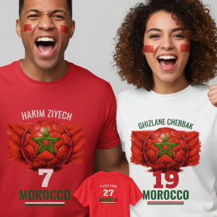 Marokkaans Nationaal Voetbal Vlag Erfgoed Voetbal T-shirt