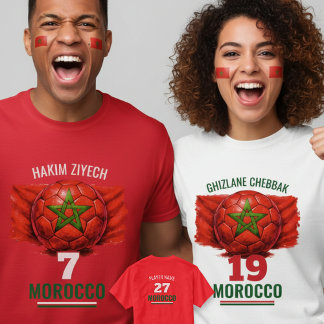 Marokkaans Nationaal Voetbal Vlag Erfgoed Voetbal T-shirt