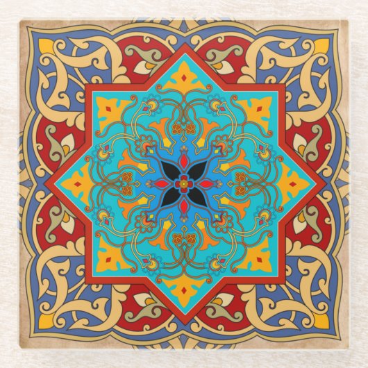 Marokkaans Onderzetter Glazen Onderzetter (Voorkant)
