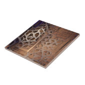 Marokkaans ontwerp met bruine geometrische vormgev tegeltje (Zijkant)