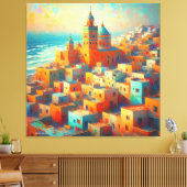 Marokkaans paradijs bij het Zee-Dakhl Canvas Afdruk (Insitu (Woonkamer))