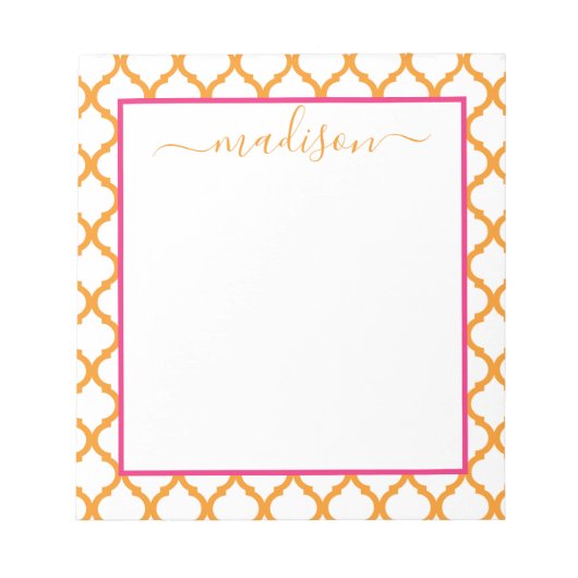 Marokkaans patroon - Aangepaste naam Notitieblok (Voorkant)