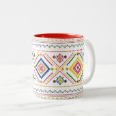 Marokkaans Patroon Mok | Boho Tribale Geometrisch (Voorkant rechts)
