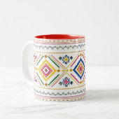 Marokkaans Patroon Mok | Boho Tribale Geometrisch (Voorkant links)